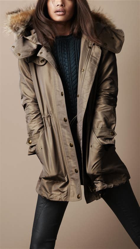 burberry brit women parka|burberry men's overcoat sale.